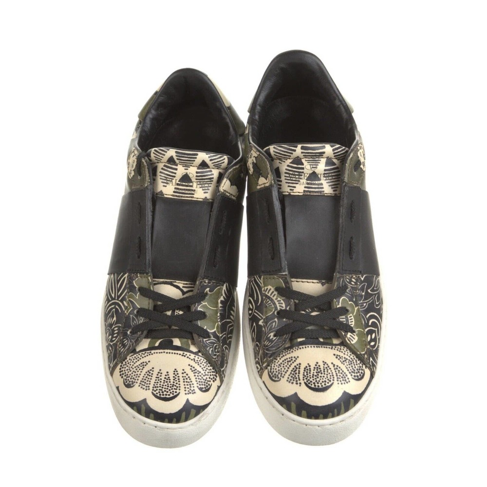 Valentino Garavani Rockstud Floral calfskin Platinum studs Sneakers 10 US 40 EUR